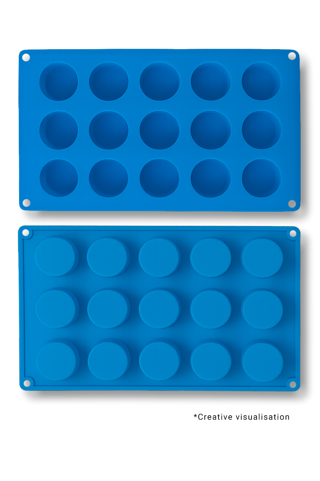 Silicone Soap Mold Circular Shapes 15 Cavity